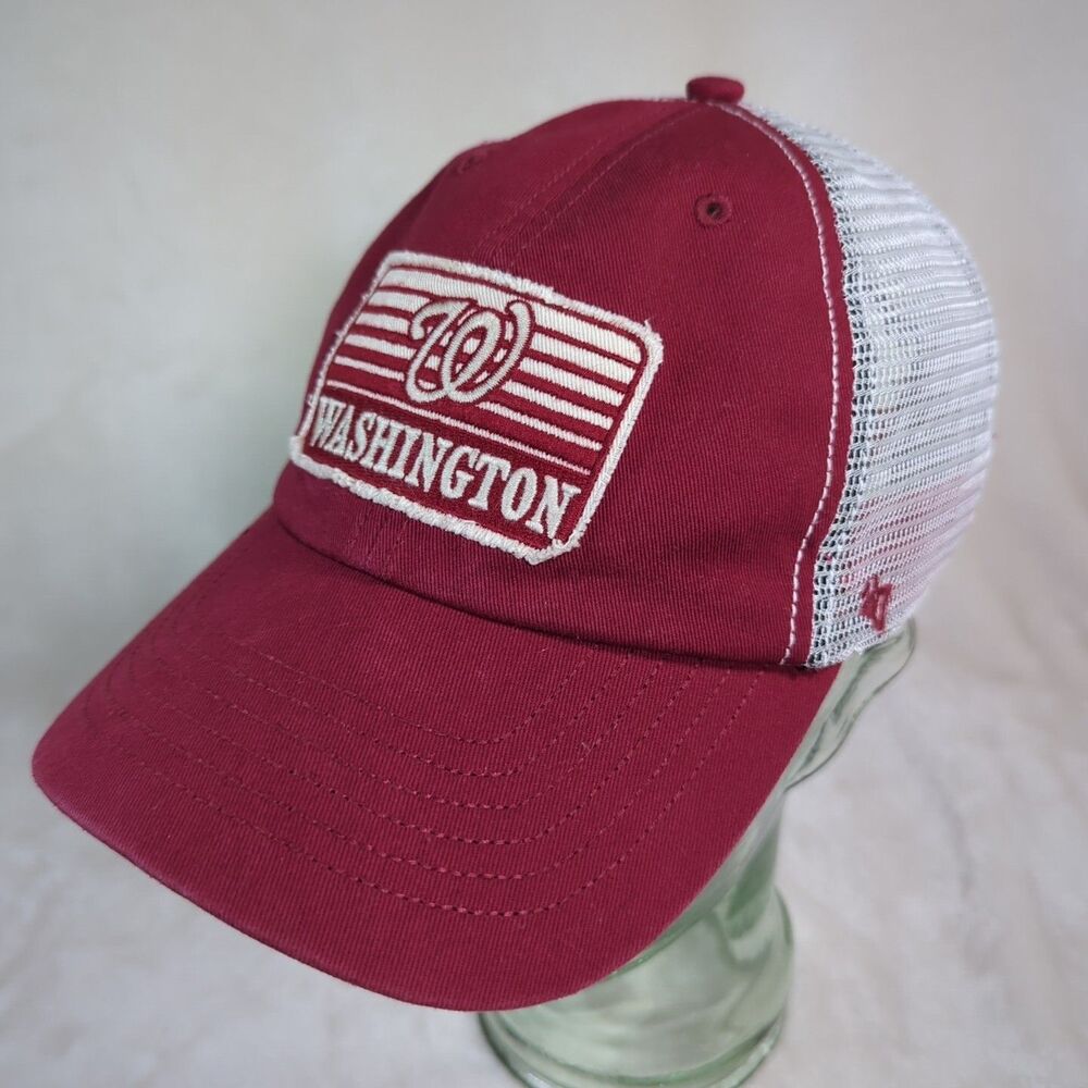 Washington Nationals Hat Eco Patch '47 Clean Up Adjustable Trucker Mesh Snapback